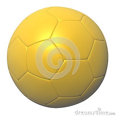 Gold Soccer ball isolated on white background. Stock Photo