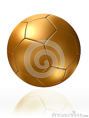 Gold soccer ball Stock Photo