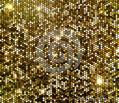 Gold sparkle glitter sequins background Stock Photo