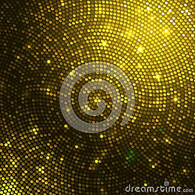 Gold sparkle glitter sequins mosaic background. Stock Photo