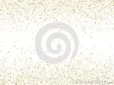 Gold sparkles glitter dust metallic confetti on white vector background. Vector Illustration