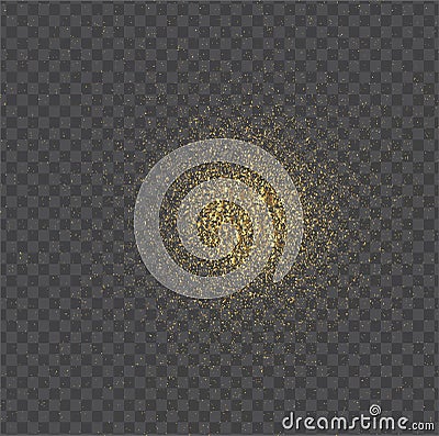 Gold sparkles isolated on black background. Gold glitter pattern. Luxury background for card, vip, exclusive, certificate, gift Vector Illustration