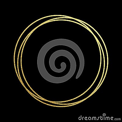 Gold sparkling circle of golden foil gilding. Rings of golden glitter texture. Festive vector background for Christmas Vector Illustration