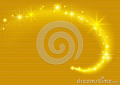 Gold Sparkling Stream Effect Vector Illustration