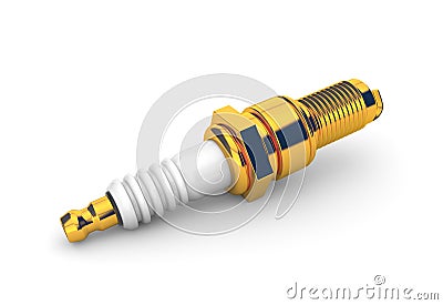 Gold Sparkplug Stock Photo