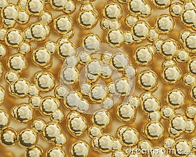 Gold spheres Stock Photo