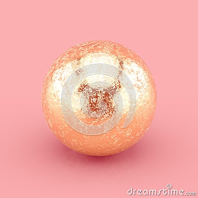 Gold sphere with scratches and imperfections Stock Photo