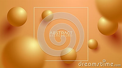 Abstract copy space Gold spheres background Vector Illustration