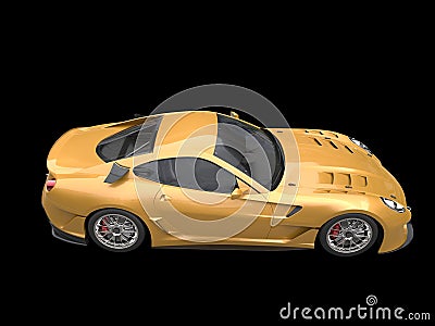 Gold sports car with black details Stock Photo