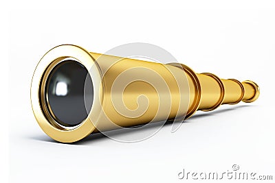 Gold spyglass Stock Photo