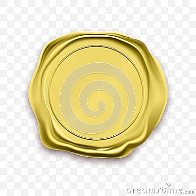 Gold stamp wax seal vector sealing retro label Vector Illustration