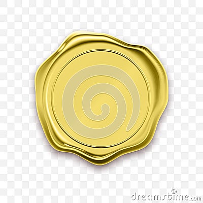 Gold stamp wax seal vector sealing retro label Vector Illustration