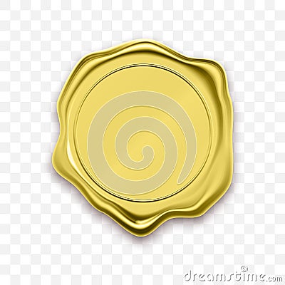 Gold stamp wax seal vector sealing retro label Vector Illustration