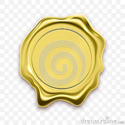 Gold stamp wax seal vector sealing retro label Vector Illustration