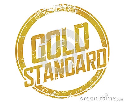 Gold Standard Stamp Best Practice Example Comparison Measure Performance Illustration Stock Photo