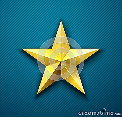 Gold Star Award Vector Illustration