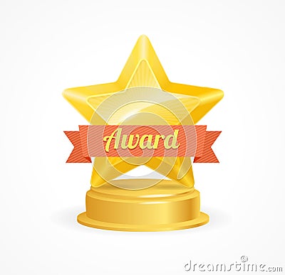 Gold Star Award. Vector Vector Illustration
