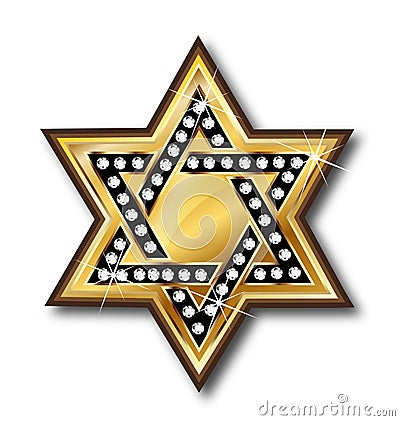 Gold star bling bling symbol logo Vector Illustration