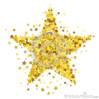 Gold Star Burst. Starry Pattern Vector Illustration