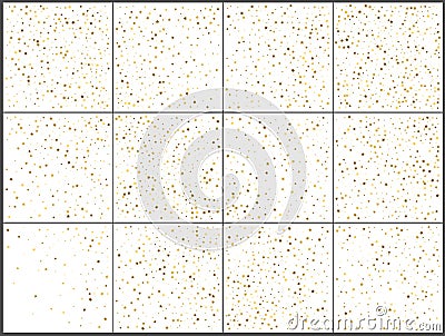 Gold star confetti celebrations. Simple festive modern design. Holiday vector. Set 12 in 1 Vector Illustration