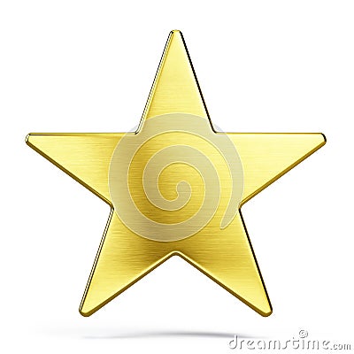 Gold star isolated on white Stock Photo