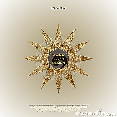 Gold Star logo. Golden shiny sign. Luxury badge Vector Illustration