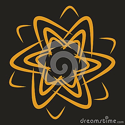 Gold star motif for greeting cards with blackbackground.abstrack design Vector Illustration