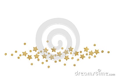 Gold star paper cut on white background Stock Photo