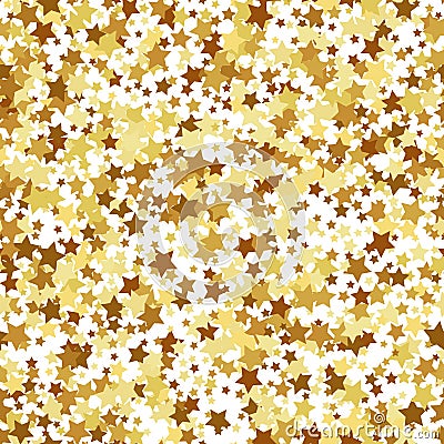 Gold star seamless pattern Vector Illustration