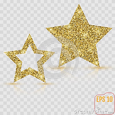 Gold star vector banner. Gold glitter. Template , card, vip, exclusive, certificate, gift luxury privilege voucher store present Vector Illustration