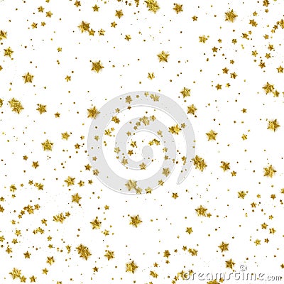 Gold Stars Faux Foil Metallic Star White Background Stock Photo