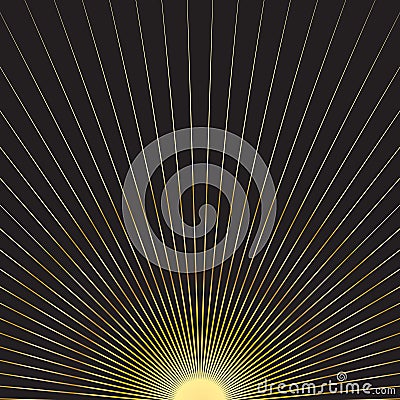 Gold winner sun rays gold on black background burst vector 2023 sign Vector Illustration