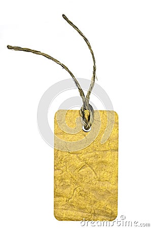 Gold tag paper Stock Photo