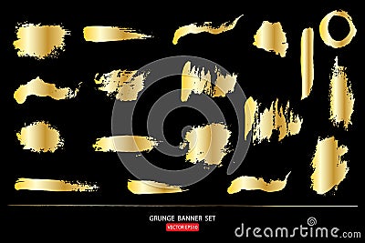 Gold template set of grunge banners abstract backgrounds for promotiongold template set of grunge banners abstract b Stock Photo