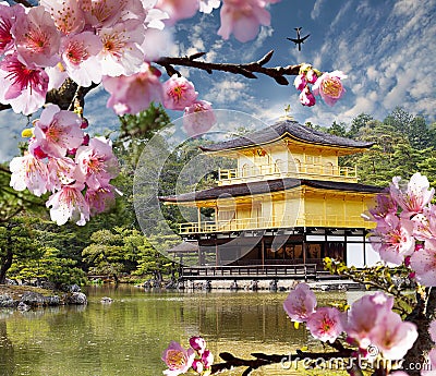 Gold temple japan Stock Photo