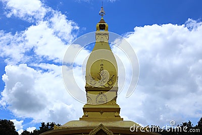 Gold temple in Wat nong pah pong Stock Photo
