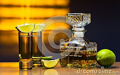 Gold tequila Stock Photo