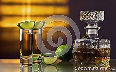 Gold tequila Stock Photo