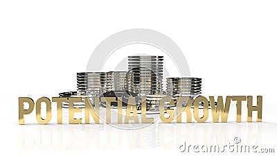 Gold text potential growth on white background for business content 3d rendering Stock Photo