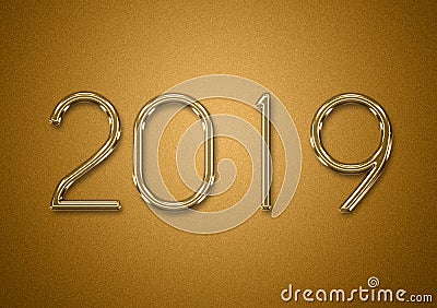 2019 gold text title for a background design Stock Photo