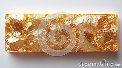 Gold textured rectangular object Generative AI Stock Photo