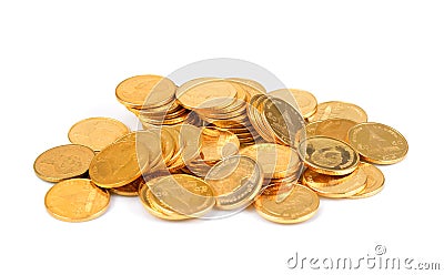 Gold Thai baht, money, Thai coin, Money thai coins bath stair Stock Photo