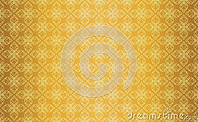 Gold Thai Vintage Line Art Seamless Pattern Background Vector Illustration