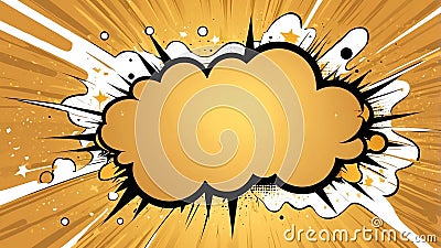 gold theme exploding pop speech bubble bac ai generated Stock Photo