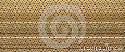 Gold tiled triangular abstract texture background. Extruded triangles surface. Stock Photo
