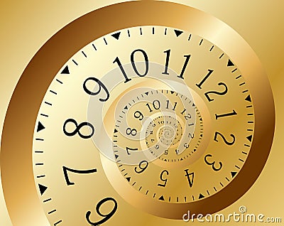 Gold time spiral. Vector Vector Illustration