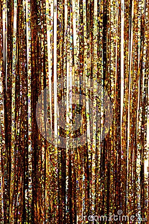 Gold tinsel Stock Photo