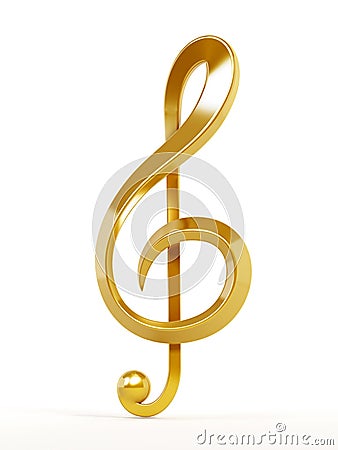 Gold treble clef Stock Photo