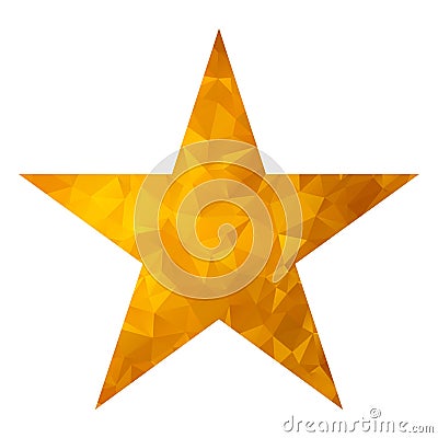 Gold triangle star white Vector Illustration