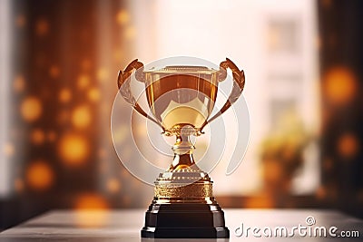 Gold trophy background Generative AI Stock Photo